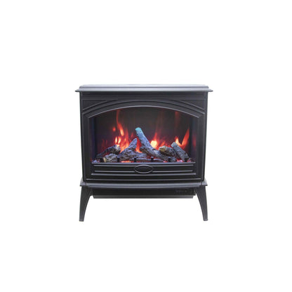 Amantii Lynwood Cast Iron E-70 Freestanding Electric Stove With Birch Log Set