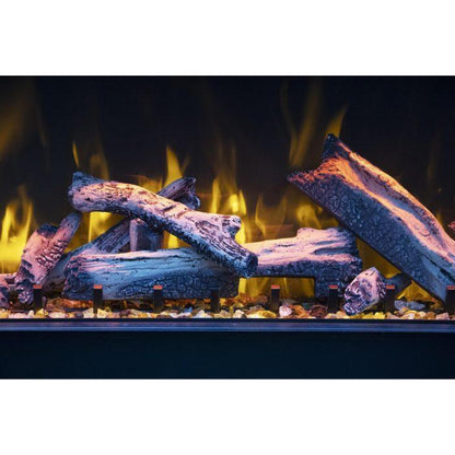 Amantii Panorama BI Deep 88" Indoor / Outdoor Full View Smart Built-in Electric Fireplace With Black Steel Surround