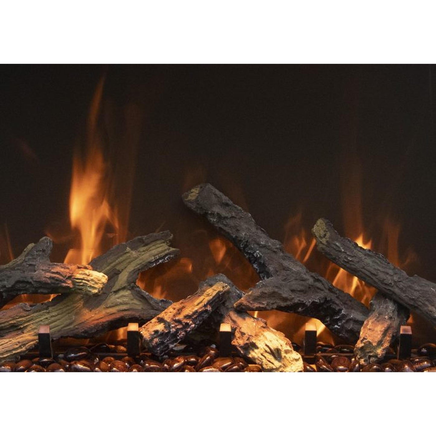 Amantii Panorama BI Deep 88" Indoor / Outdoor Full View Smart Built-in Electric Fireplace With Black Steel Surround