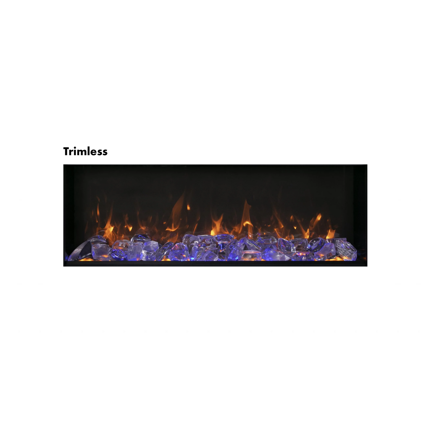 Amantii Panorama BI Extra Slim 60" Indoor / Outdoor Full View Smart Built-in Electric Fireplace With Black Steel Surround
