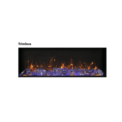 Amantii Panorama BI Extra Slim 60" Indoor / Outdoor Full View Smart Built-in Electric Fireplace With Black Steel Surround