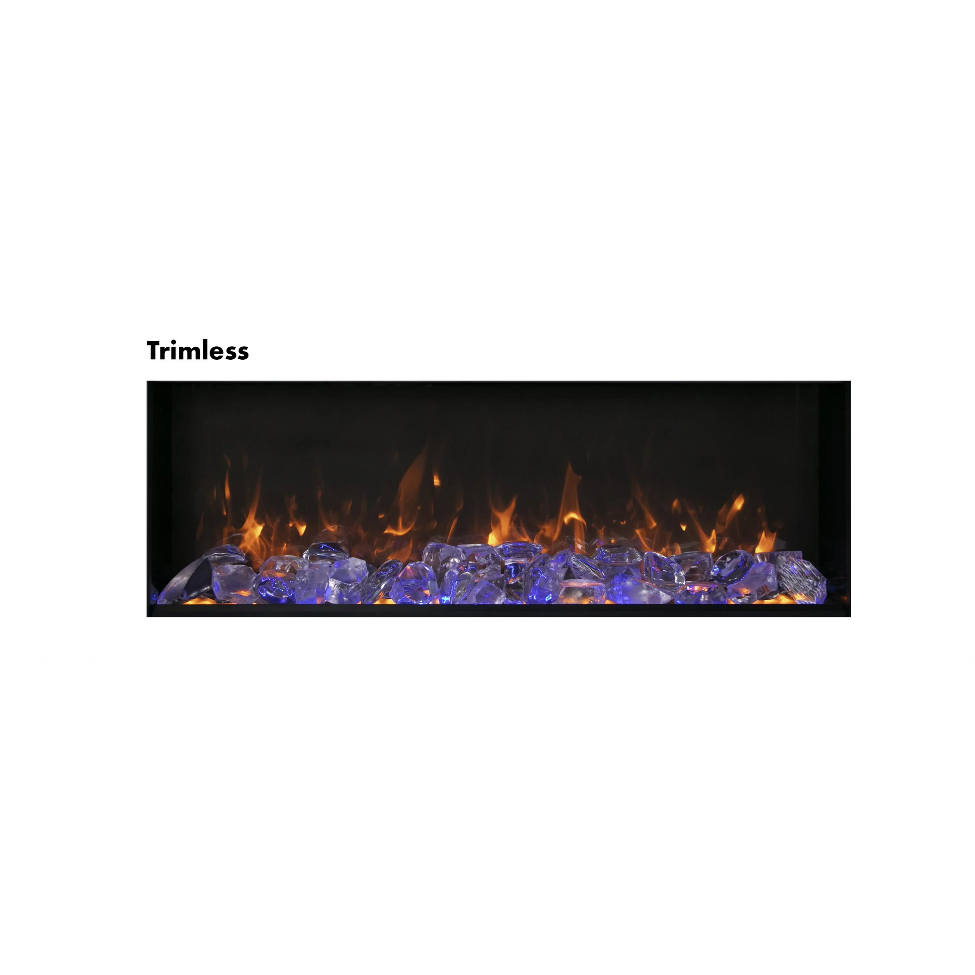 Amantii Panorama BI Extra Slim 60" Indoor / Outdoor Full View Smart Built-in Electric Fireplace With Black Steel Surround