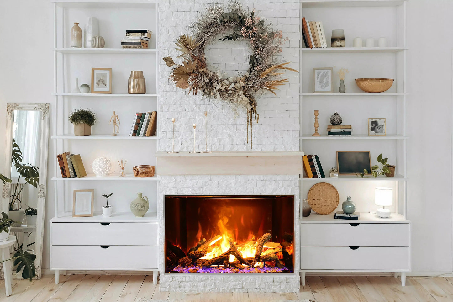 Amantii Signature Series 38" Traditional Built-in Electric Fireplace Featuring Optimyst Technology Patented by Dimplex