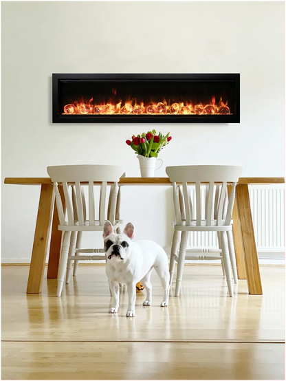 Amantii Symmetry Bespoke 100" Indoor / Outdoor Built-in Clean Face Smart Electric Fireplace