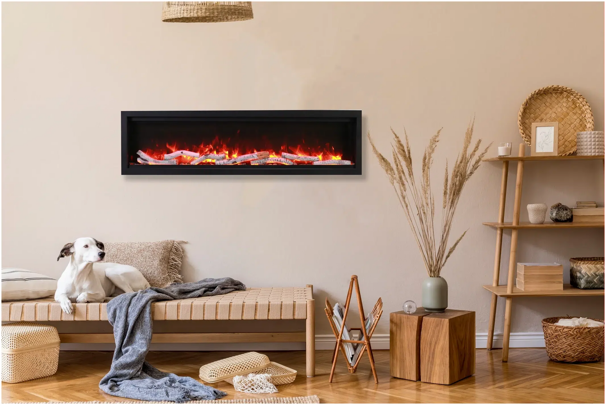 Amantii Symmetry Bespoke 100" Indoor / Outdoor Built-in Clean Face Smart Electric Fireplace