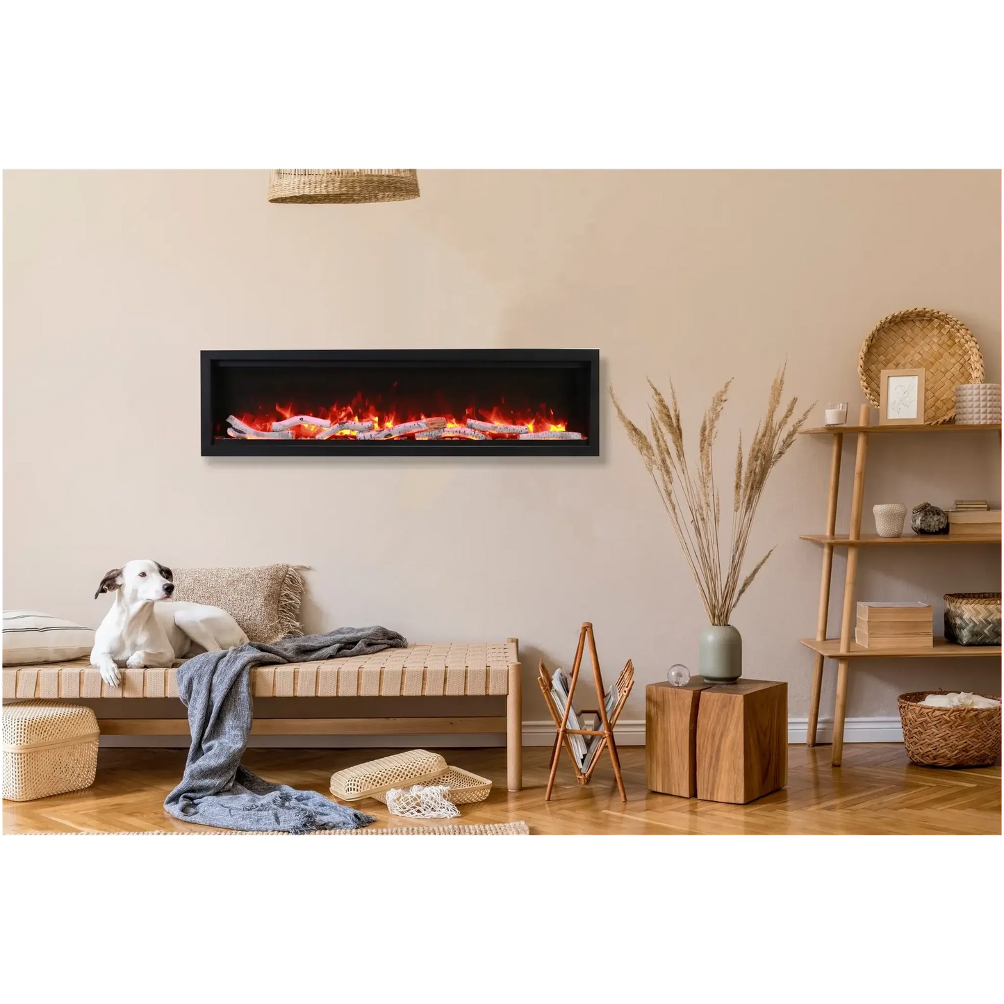 Amantii Symmetry Bespoke 34" Indoor / Outdoor Built-in Clean Face Smart Electric Fireplace
