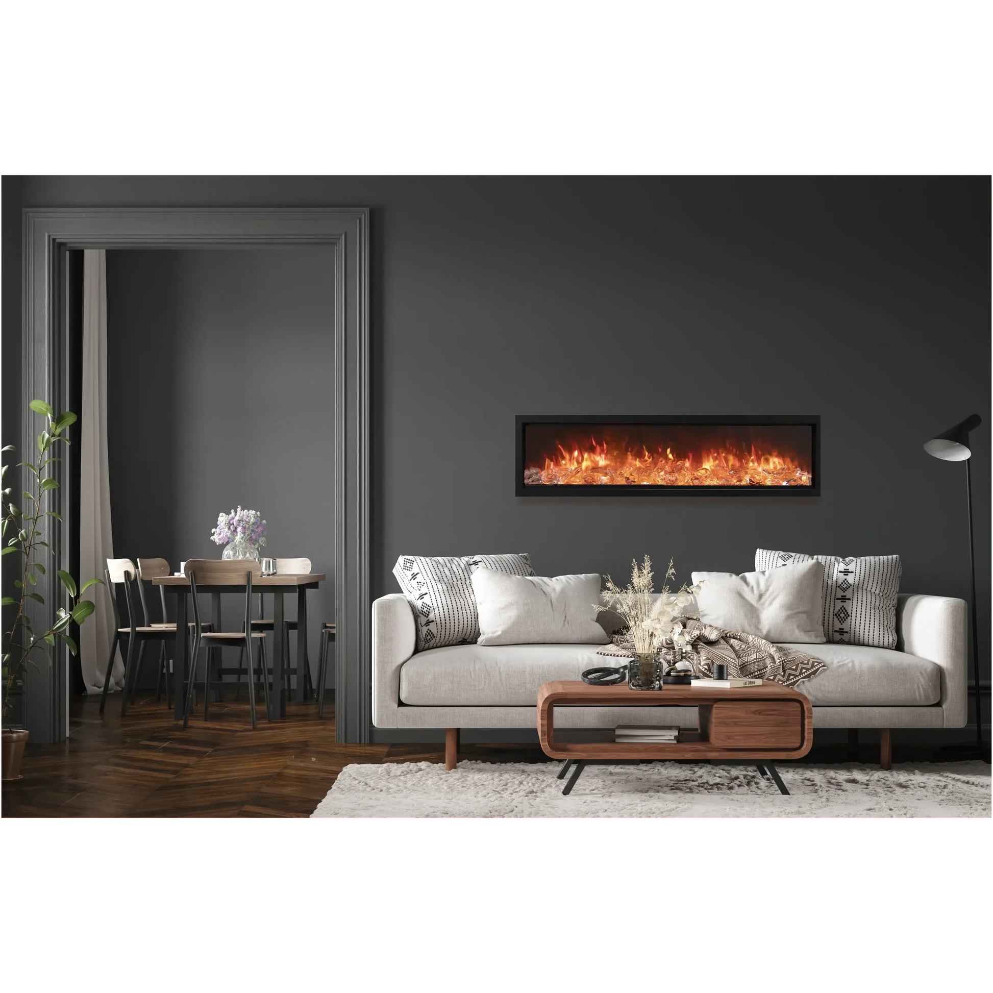 Amantii Symmetry Bespoke 34" Indoor / Outdoor Built-in Clean Face Smart Electric Fireplace