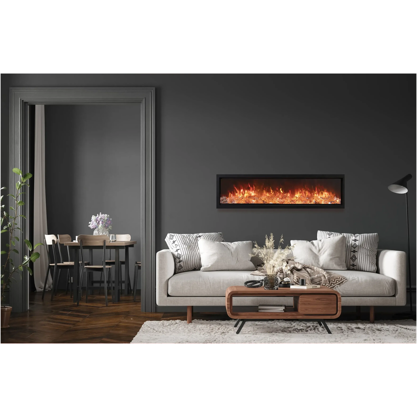 Amantii Symmetry Bespoke 34" Indoor / Outdoor Built-in Clean Face Smart Electric Fireplace