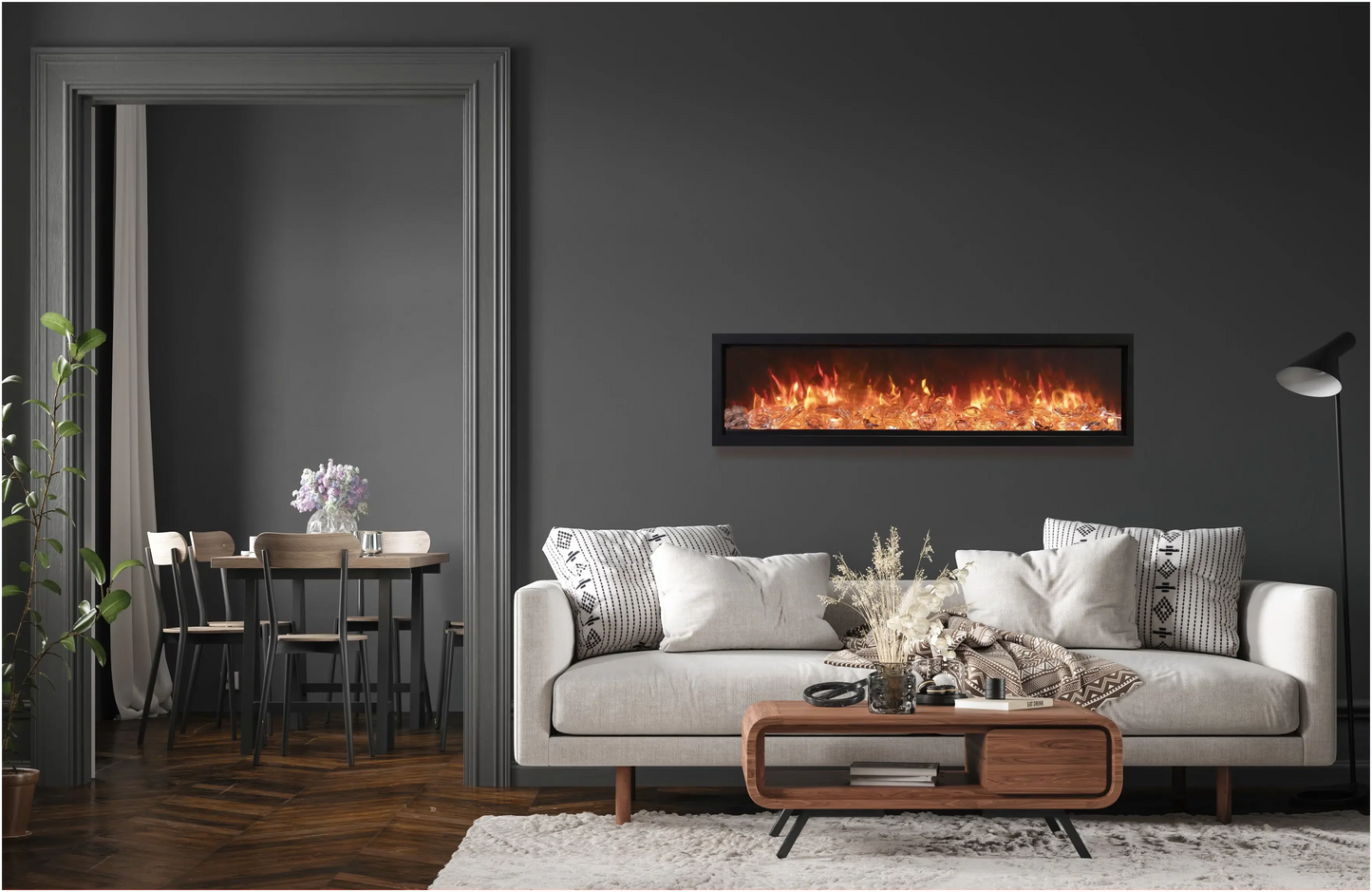 Amantii Symmetry Bespoke 88" Indoor / Outdoor Built-in Clean Face Smart Electric Fireplace