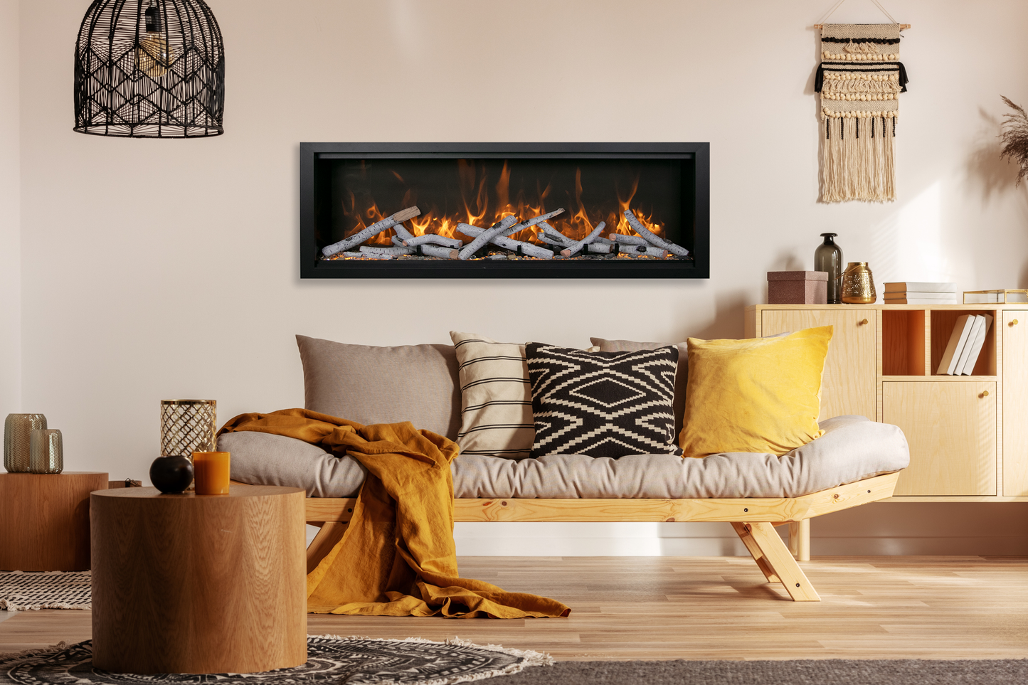 Amantii Symmetry Bespoke 88" Indoor / Outdoor Built-in Clean Face Smart Electric Fireplace