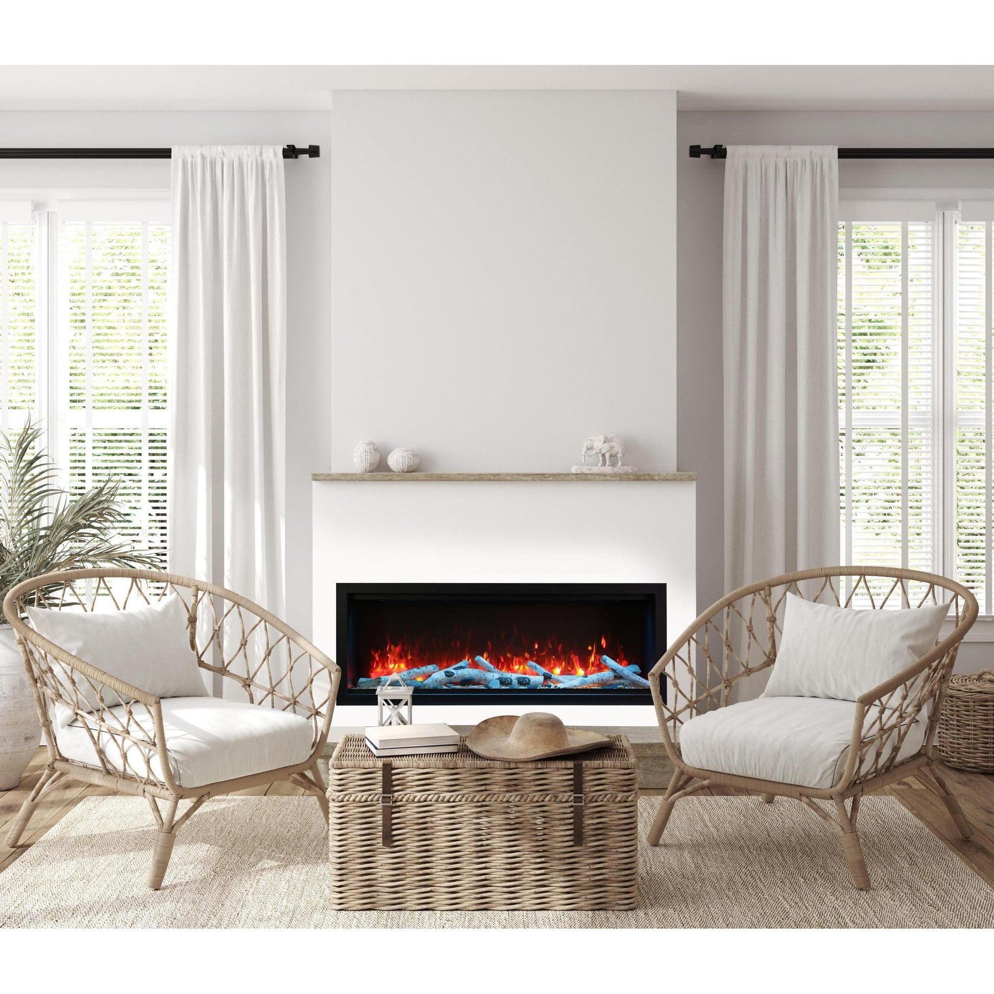 Amantii Symmetry Bespoke Extra Tall 50" Indoor / Outdoor Built-in Clean Face Smart Electric Fireplace