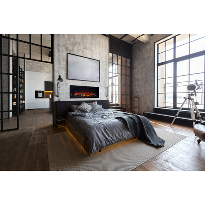 Amantii Symmetry Bespoke Extra Tall 88" Indoor / Outdoor Built-in Clean Face Smart Electric Fireplace