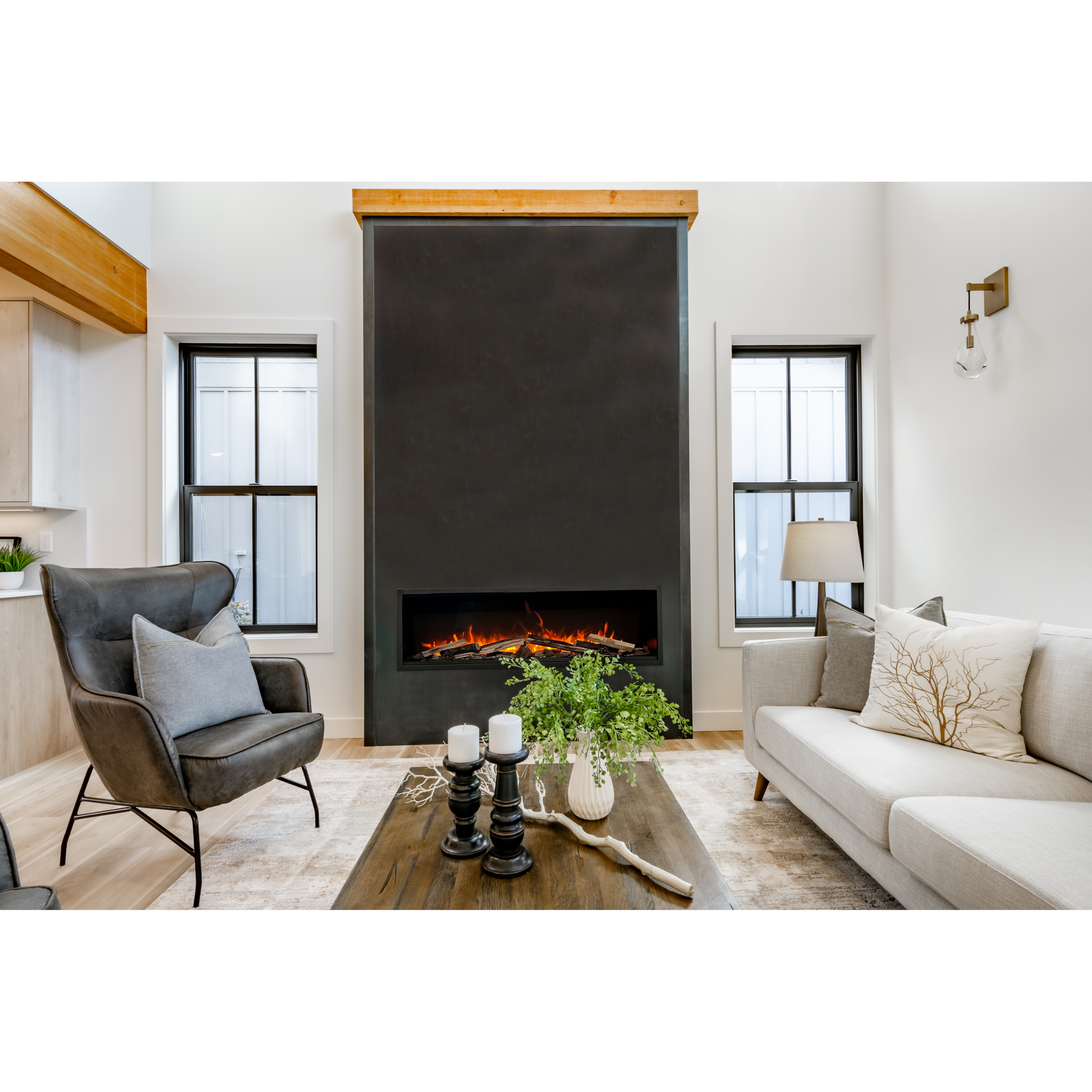 Amantii Symmetry Bespoke Extra Tall 88" Indoor / Outdoor Built-in Clean Face Smart Electric Fireplace