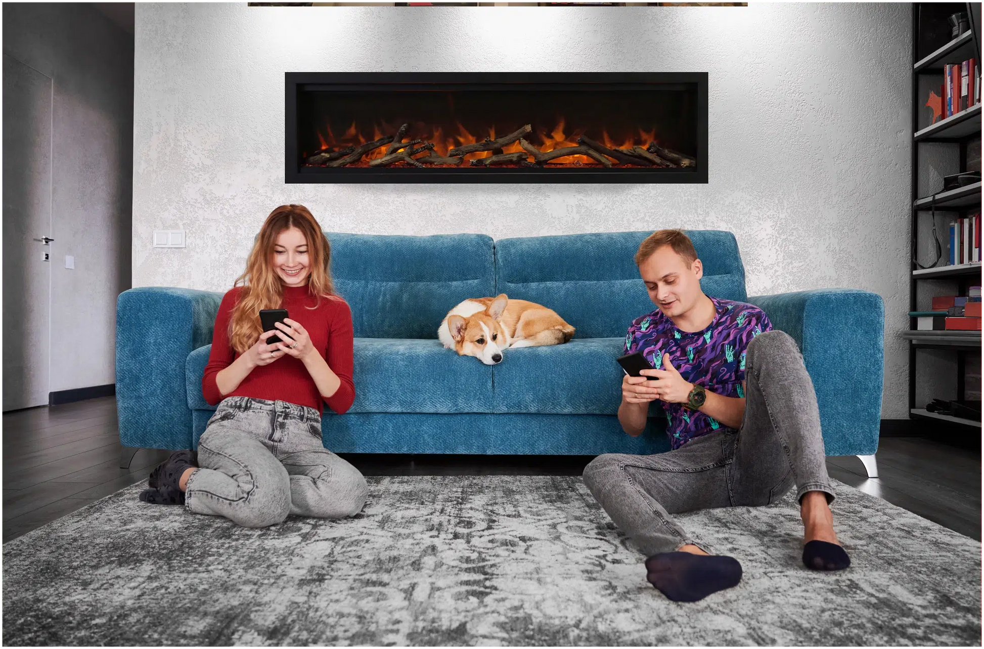 Amantii Symmetry Lumina 100" Indoor Outdoor Built-in Smart Electric Fireplace