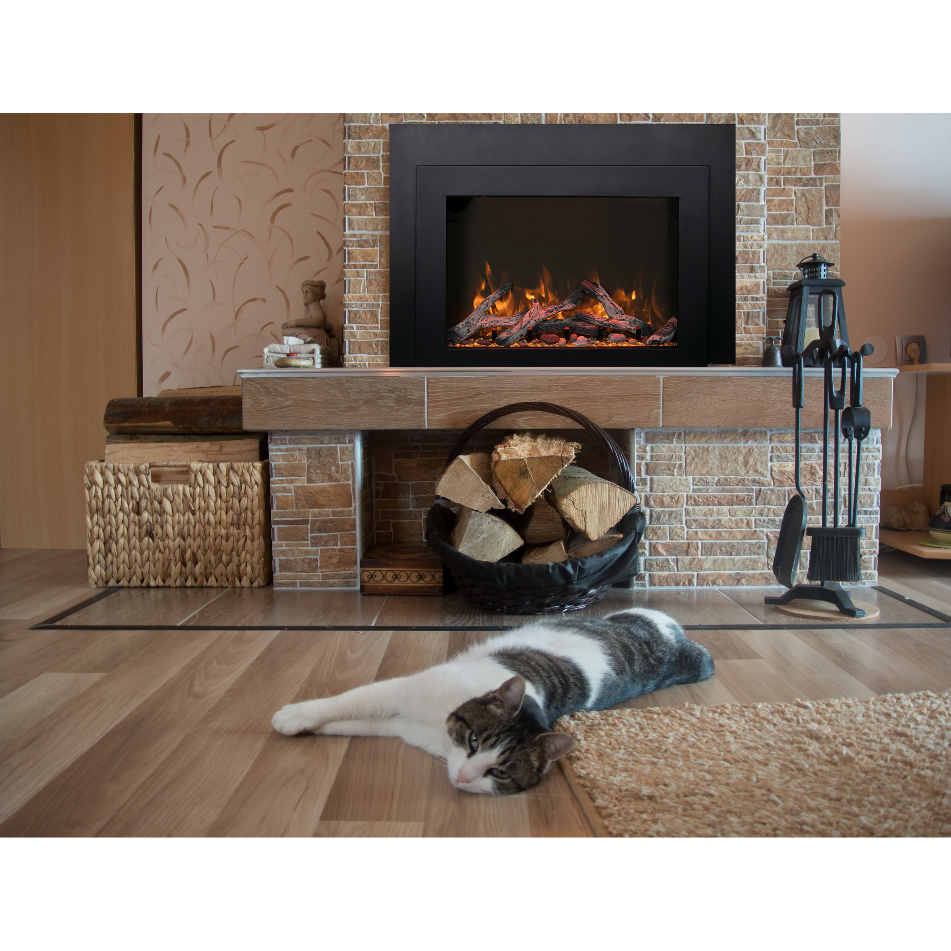 Amantii Traditional Bespoke 48" Indoor/Outdoor Smart Electric Fireplace Insert