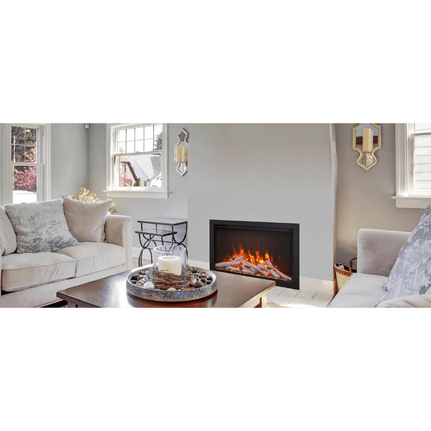 Amantii Traditional Bespoke 48" Indoor/Outdoor Smart Electric Fireplace Insert