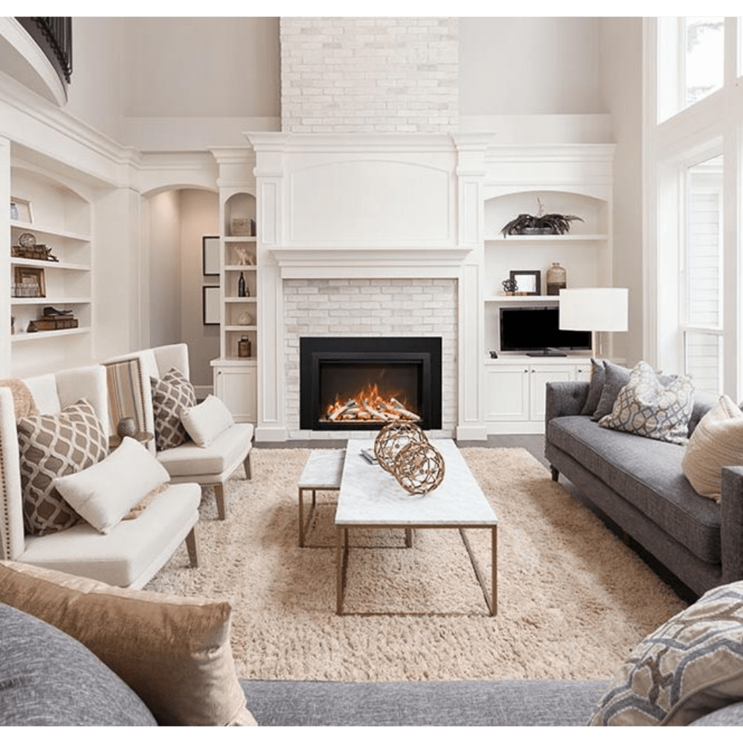 Amantii Traditional Bespoke 48" Indoor/Outdoor Smart Electric Fireplace Insert