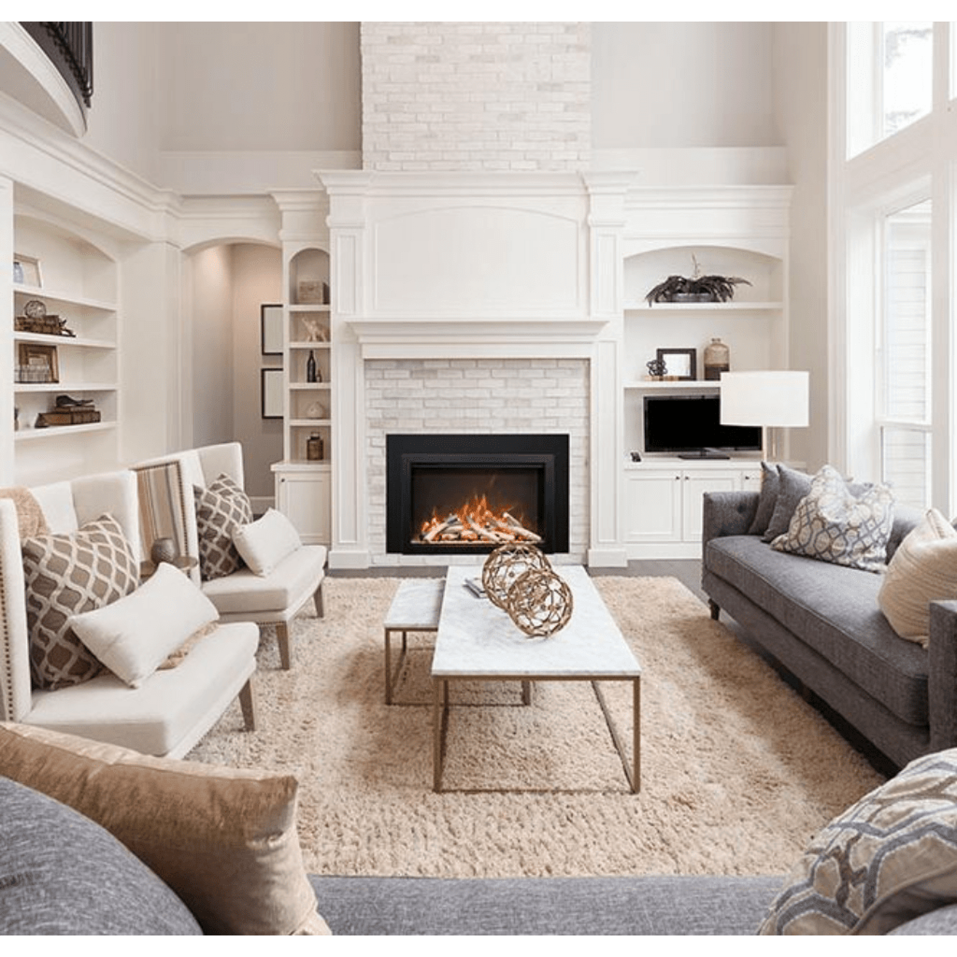 Amantii Traditional Bespoke 48" Indoor/Outdoor Smart Electric Fireplace Insert