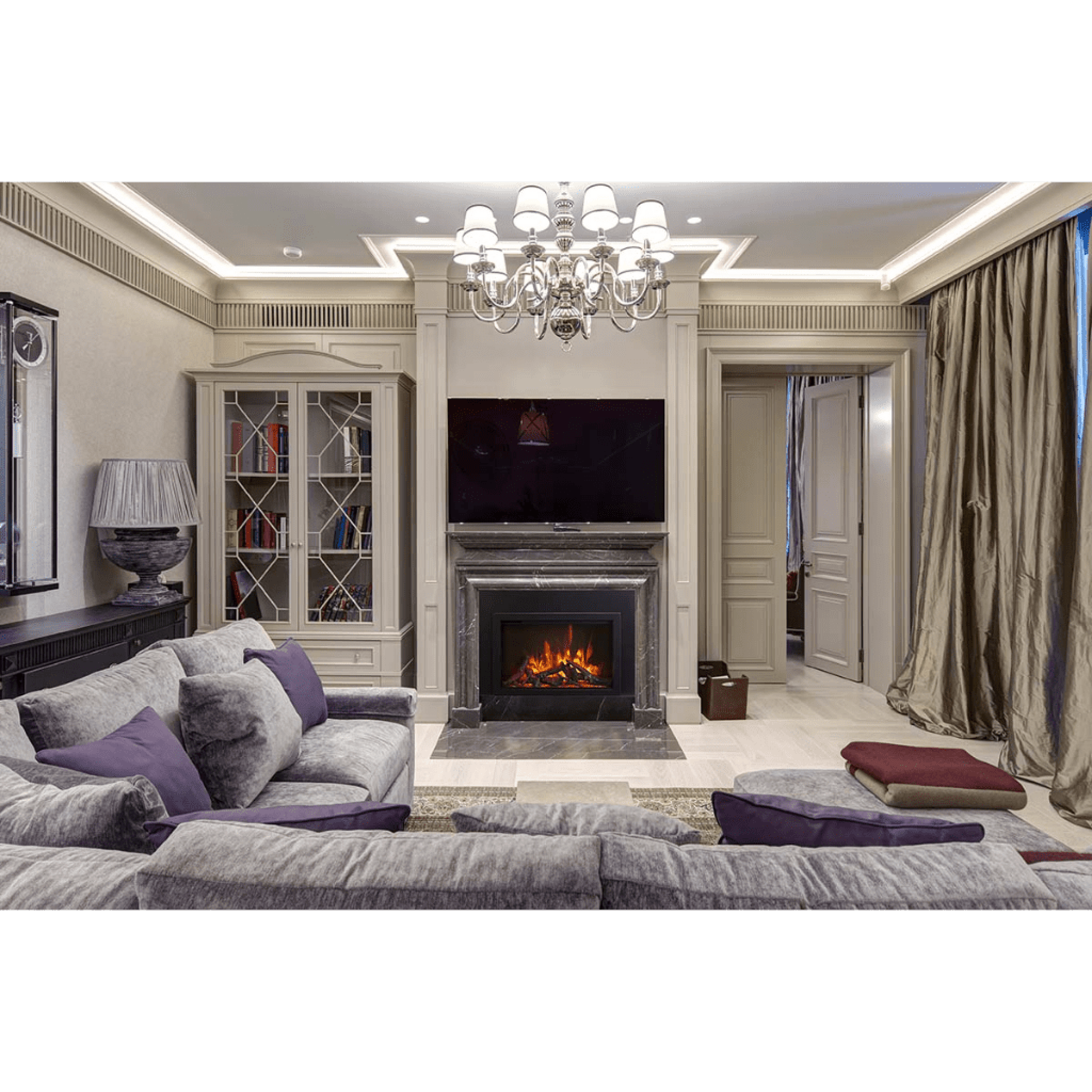 Amantii Traditional Bespoke 48" Indoor/Outdoor Smart Electric Fireplace Insert