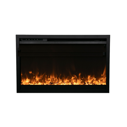 Amantii Traditional Xtraslim 33" Smart Electric Fireplace With Clear Glass Media