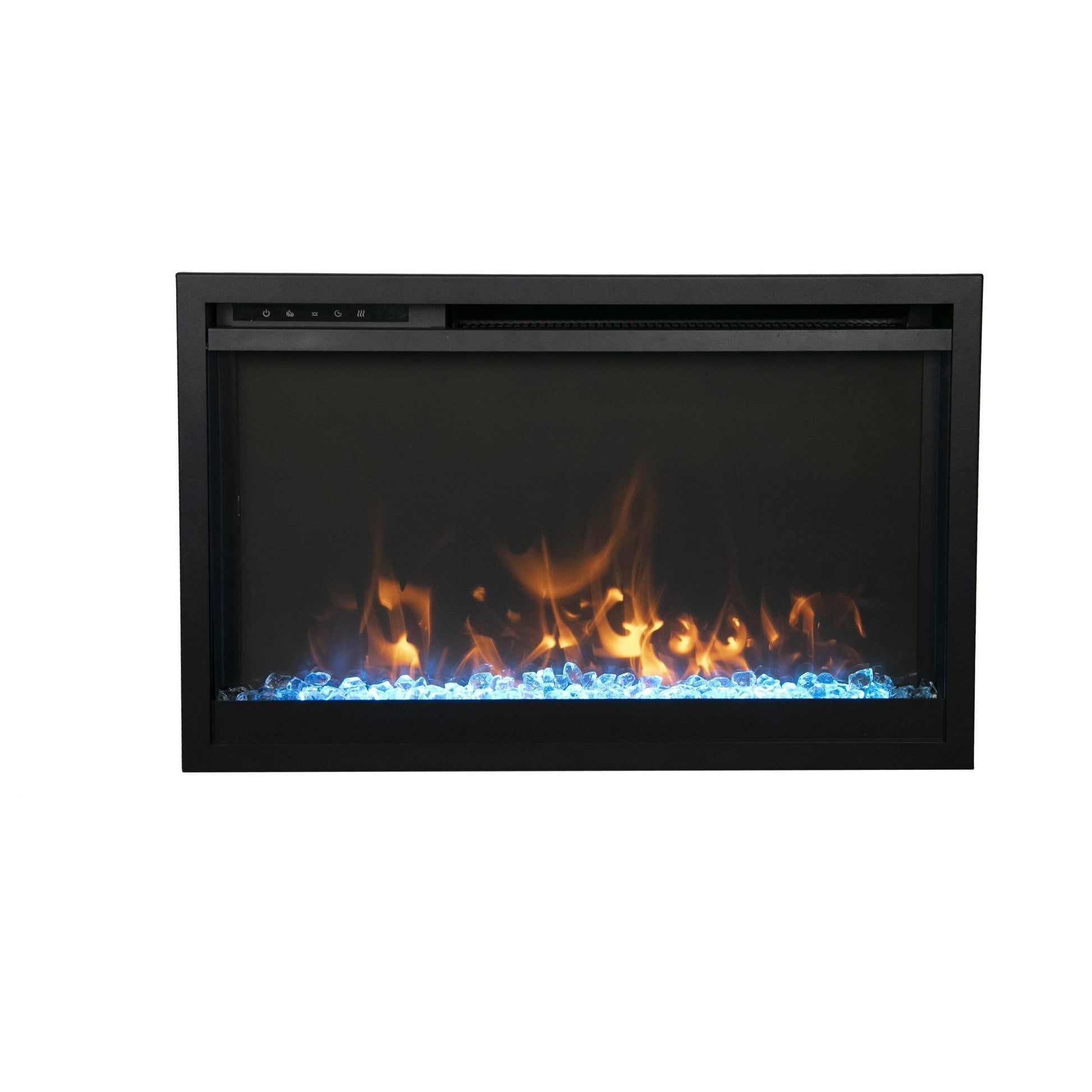 Amantii Traditional Xtraslim 33" Smart Electric Fireplace With Clear Glass Media