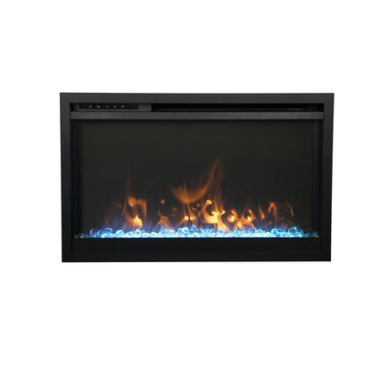 Amantii Traditional Xtraslim 33" Smart Electric Fireplace With Clear Glass Media