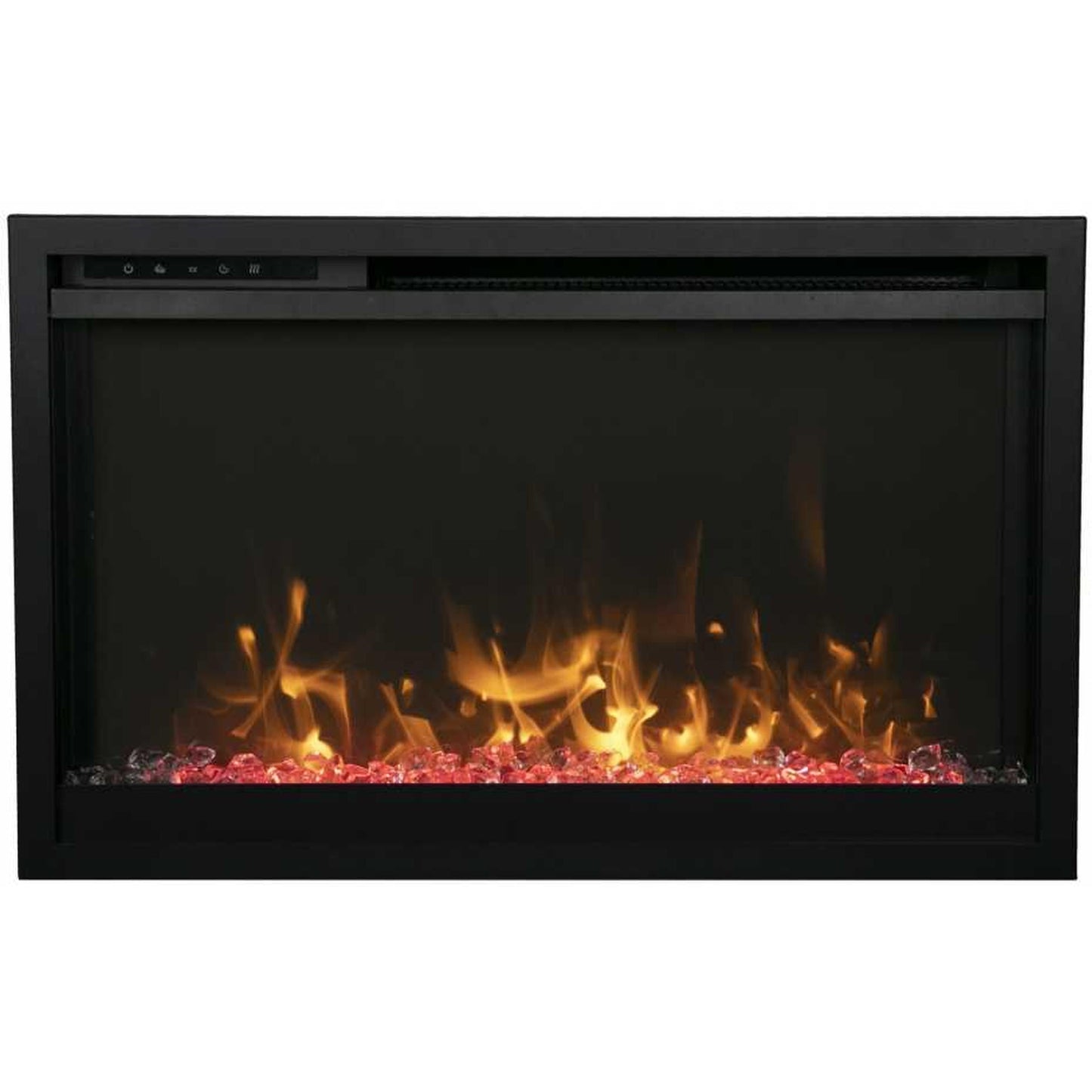Amantii Traditional Xtraslim 33" Smart Electric Fireplace With Clear Glass Media