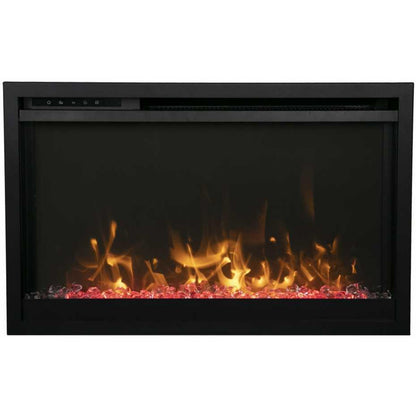 Amantii Traditional Xtraslim 33" Smart Electric Fireplace With Clear Glass Media