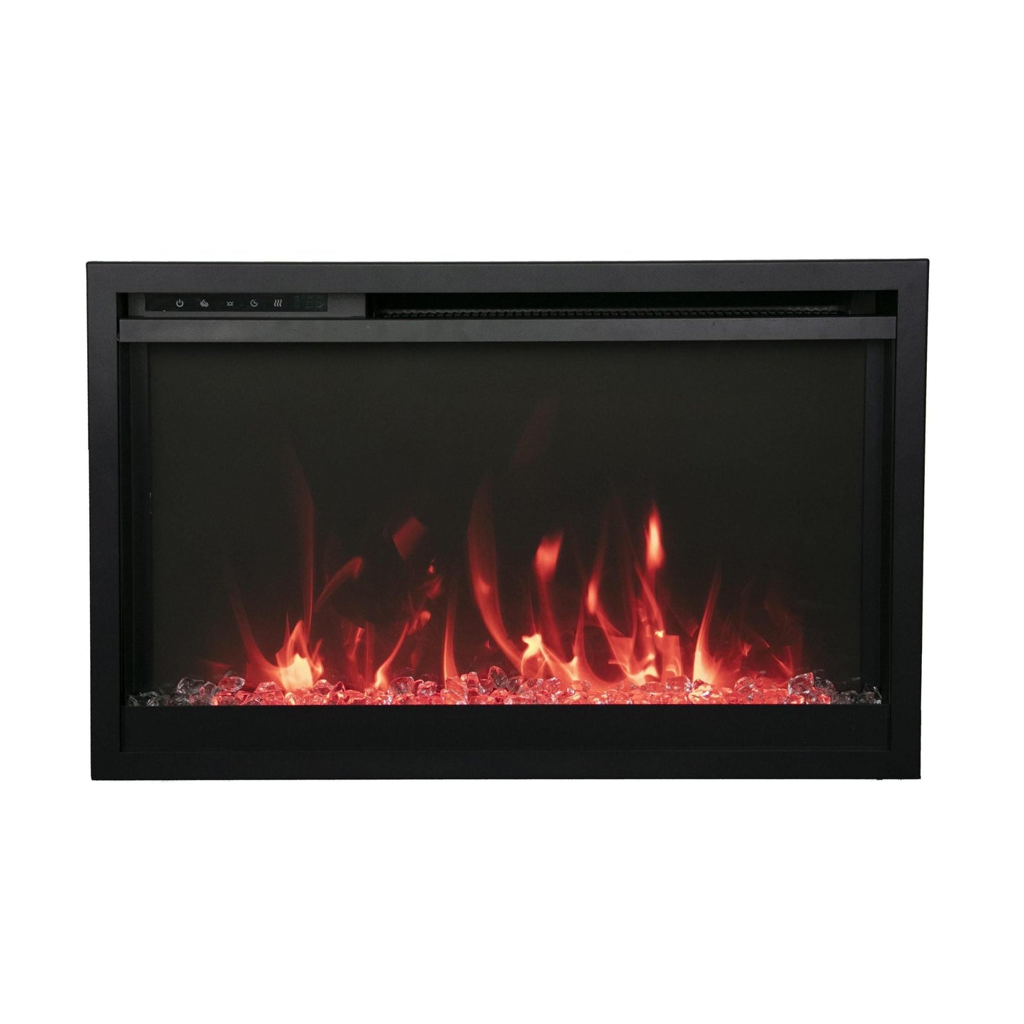 Amantii Traditional Xtraslim 33" Smart Electric Fireplace With Clear Glass Media
