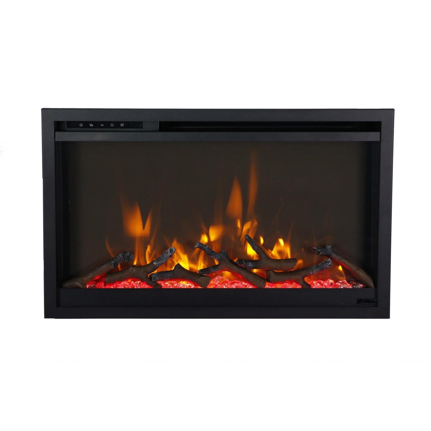 Amantii Traditional Xtraslim 33" Smart Electric Fireplace With Clear Glass Media