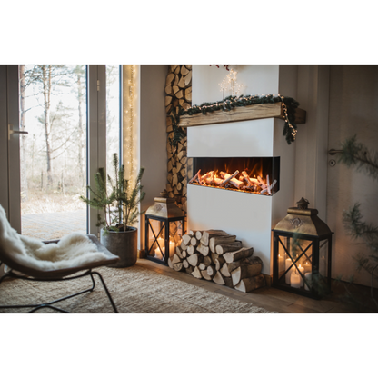 Amantii Tru View Bespoke 85" 3 Sided Indoor / Outdoor Electric Fireplace