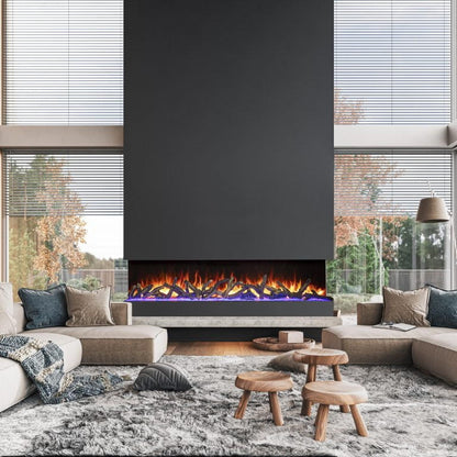 Amantii Tru View Bespoke 85" 3 Sided Indoor / Outdoor Electric Fireplace