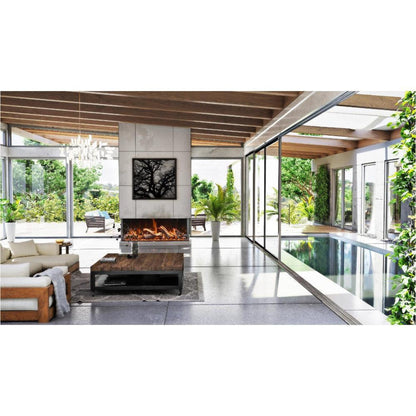 Amantii Tru View Bespoke 85" 3 Sided Indoor / Outdoor Electric Fireplace