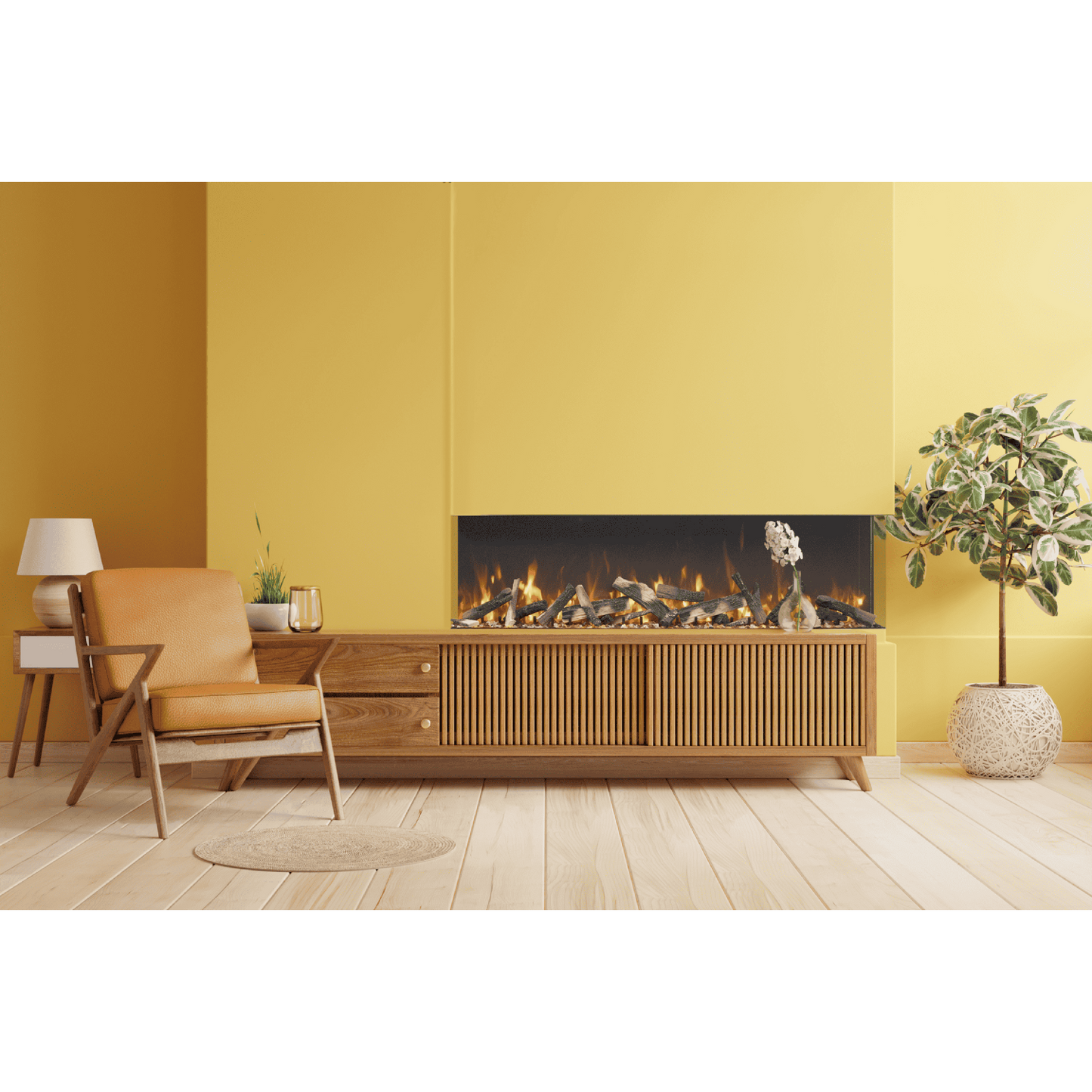 Amantii Tru View Bespoke 85" 3 Sided Indoor / Outdoor Electric Fireplace