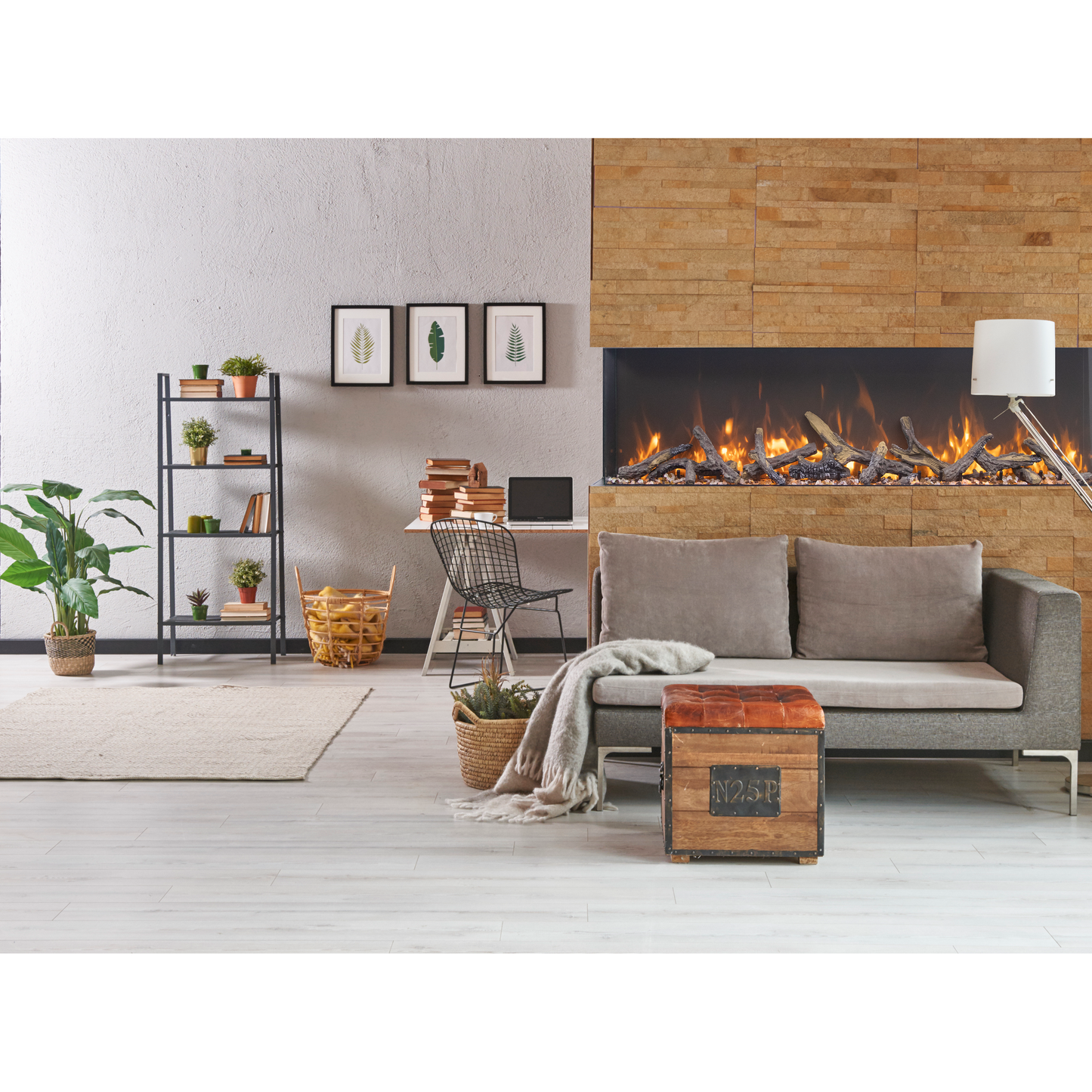 Amantii Tru View Extra Tall XL 88" 3-Sided Indoor / Outdoor Built-in Electric Fireplace