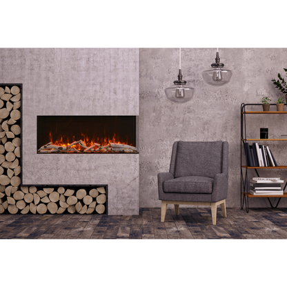 Amantii Tru View Extra Tall XL 88" 3-Sided Indoor / Outdoor Built-in Electric Fireplace