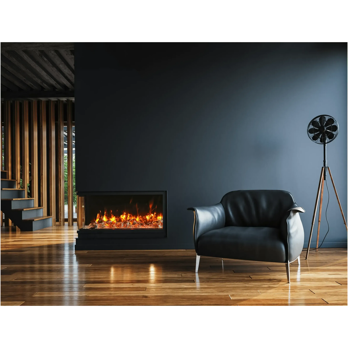 Amantii Tru View Slim Lumina 72" 3-Sided Indoor / Outdoor Electric Fireplace