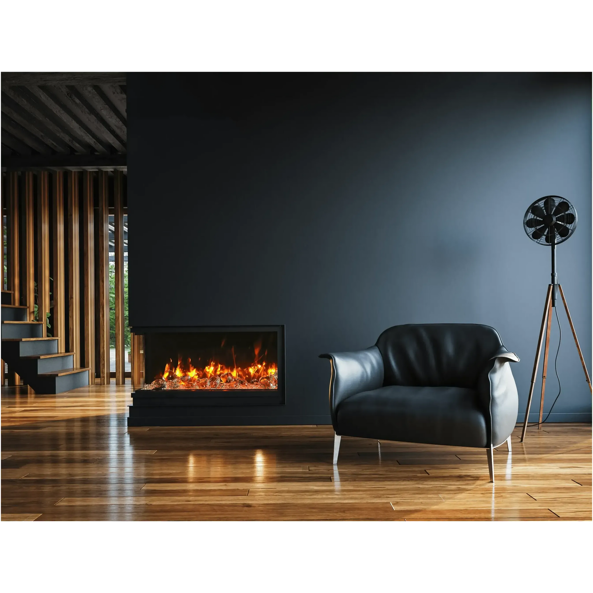 Amantii Tru View Slim Lumina 72" 3-Sided Indoor / Outdoor Electric Fireplace