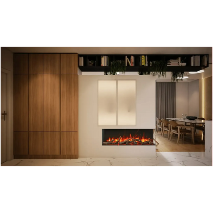Amantii Tru View Slim Lumina 72" 3-Sided Indoor / Outdoor Electric Fireplace