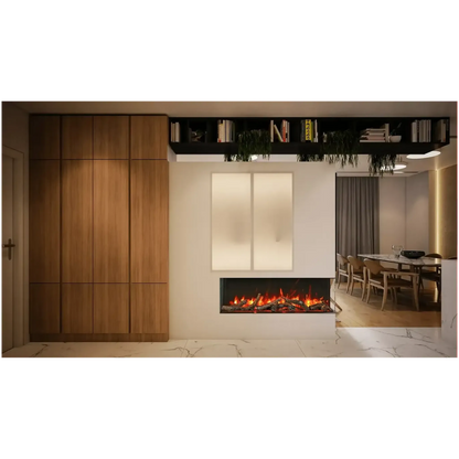 Amantii Tru View Slim Lumina 72" 3-Sided Indoor / Outdoor Electric Fireplace