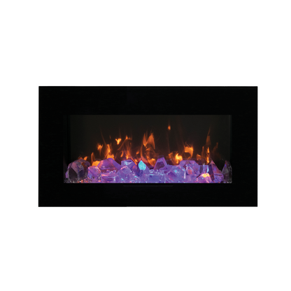 Amantii Wall Mount/Flush Mount 50" Electric Fireplace With Glass Surround and Log Set