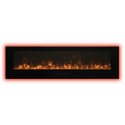 Amantii Wall Mount/Flush Mount 50" Electric Fireplace With Glass Surround and Log Set
