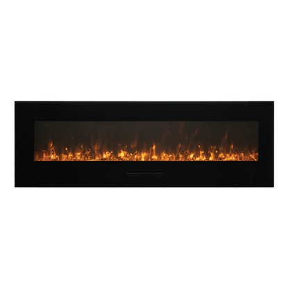 Amantii Wall Mount/Flush Mount 50" Electric Fireplace With Glass Surround and Log Set