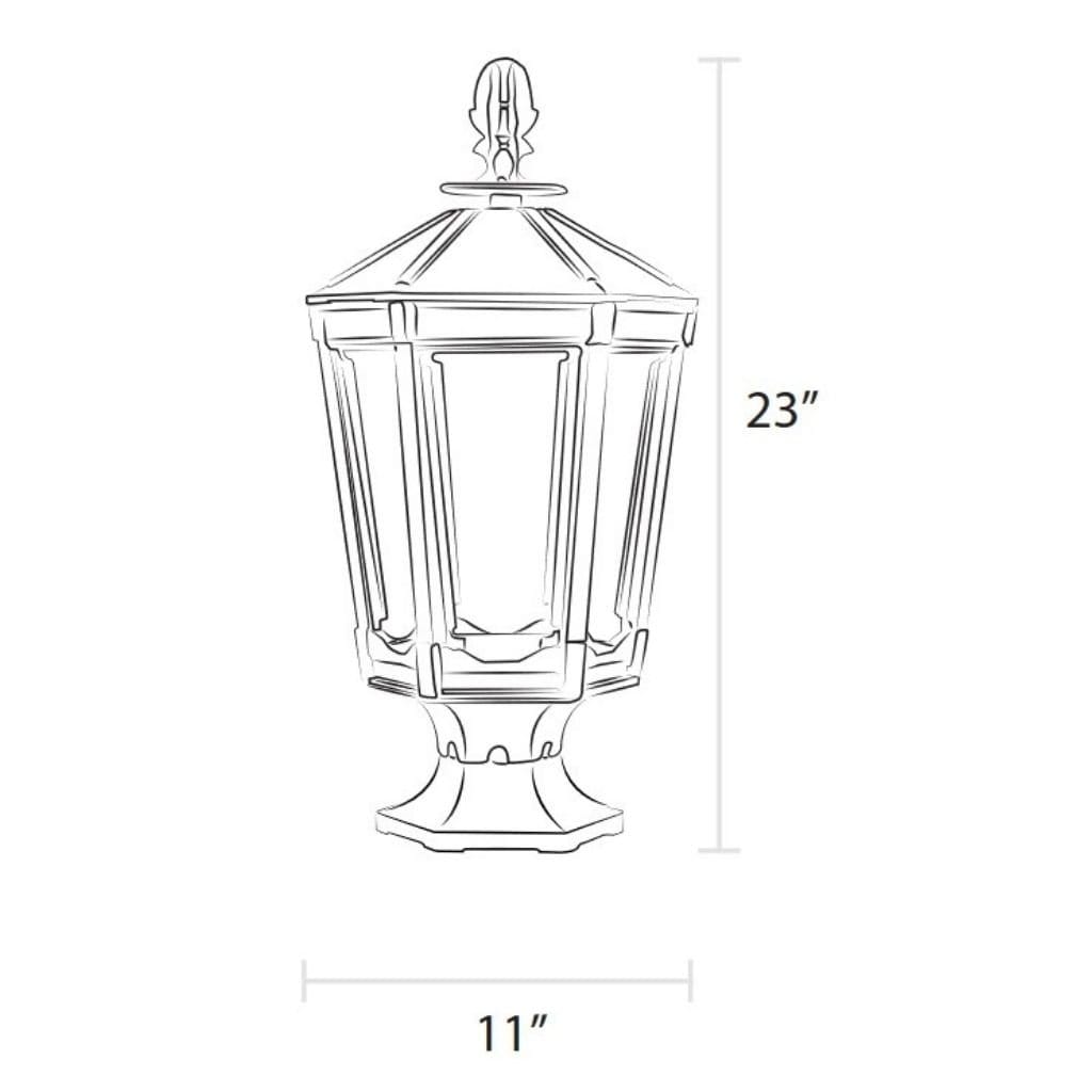 American Gas Lamp Works 11" 1000R Vienna Aluminum Pier Mount Residential Electric Light Head