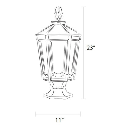 American Gas Lamp Works 11" 1000R Vienna Aluminum Pier Mount Residential Electric Light Head