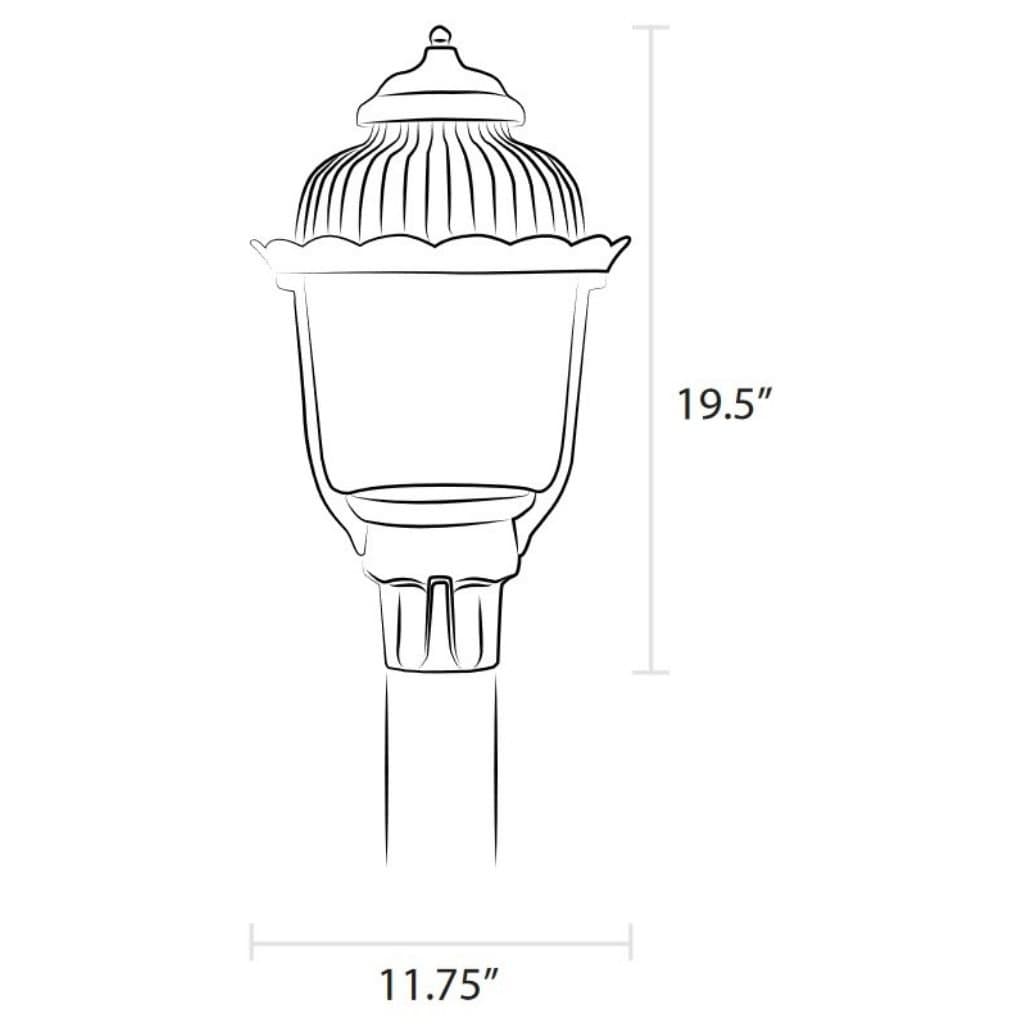 American Gas Lamp Works 11" 1700H Heritage Aluminum Post Mount Residential Electric Light Head