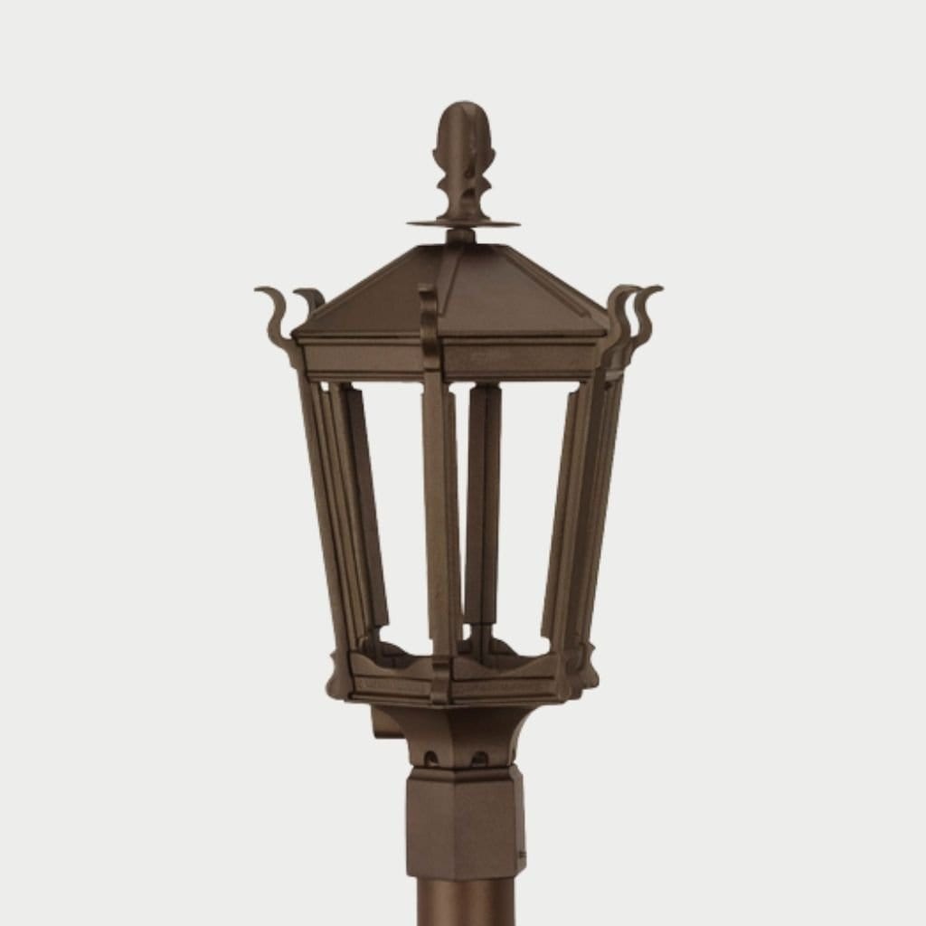 American Gas Lamp Works 13" 2900H Gothic Aluminum Post Mount Residential Electric Light Head