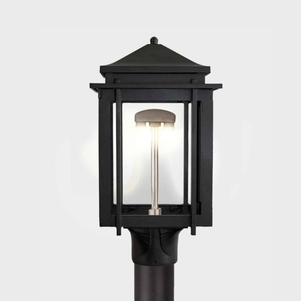 American Gas Lamp Works 8" 1100H Craftsman Aluminum Post Mount Residential Electric Light Head