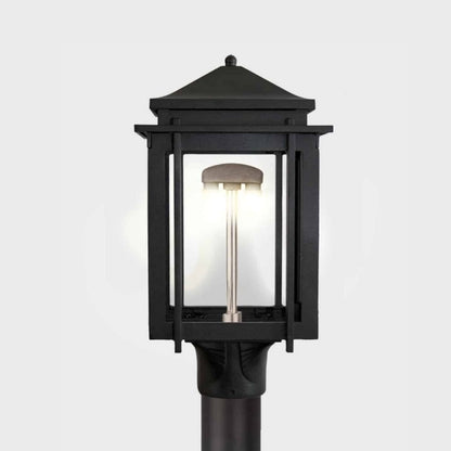 American Gas Lamp Works 8" 1100H Craftsman Aluminum Post Mount Residential Electric Light Head