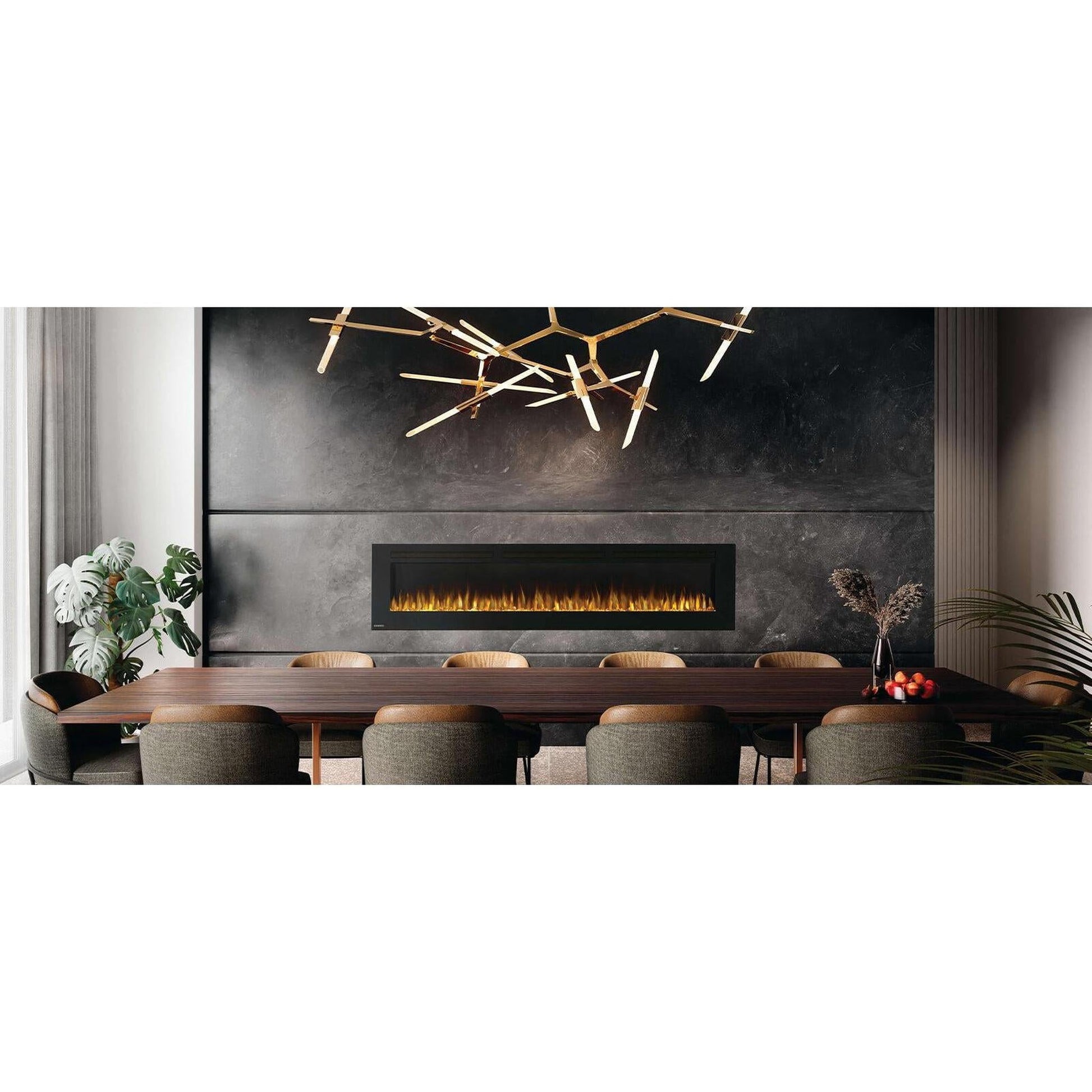 Continental Linear 100" Wall Mount Electric Fireplace